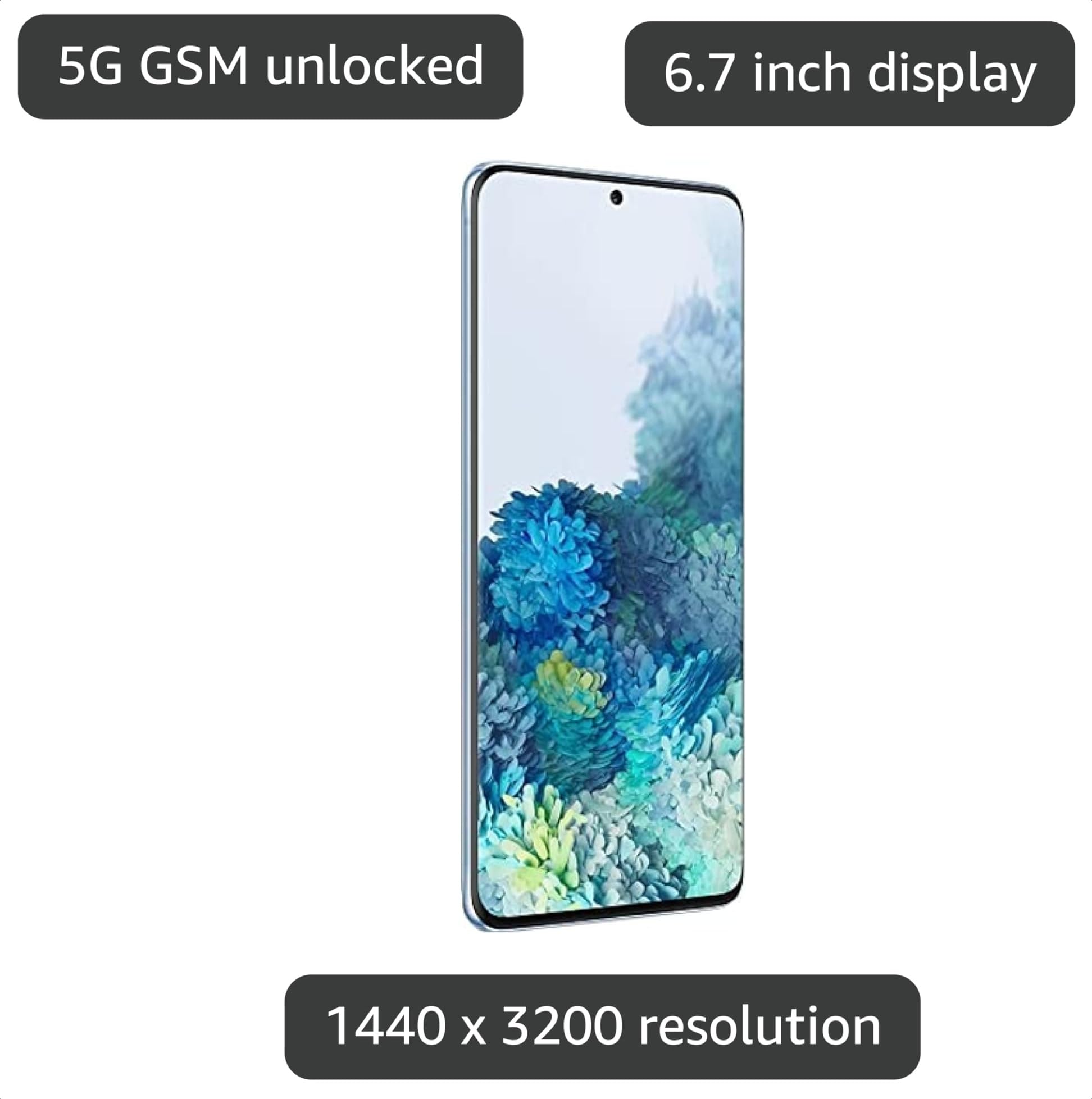 Amazon.com: Samsung Galaxy S20+ 5G, 128GB, Cloud Blue - Fully