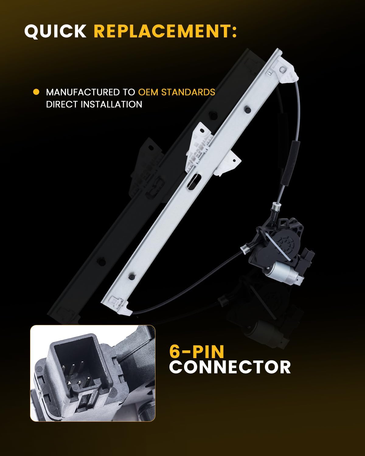 Power Window Regulator with Motor, Front Driver Side Compatible with Mazda CX-7 2007 2008 2009 2010 2011 2012 Sport Utility, Replace# EG2159590B, 748-093