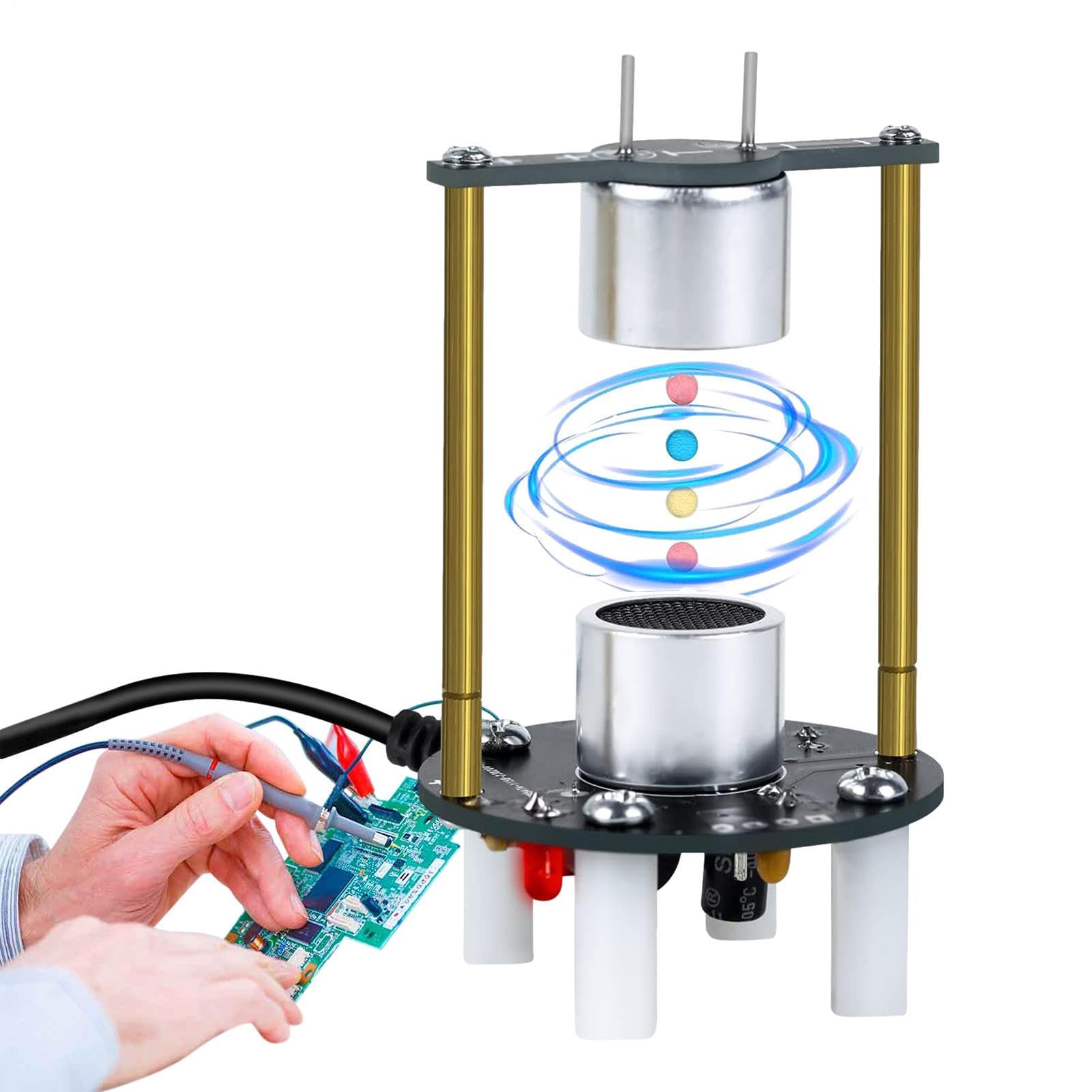 Juego de Bricolaje de levitador ultrasónico: Kit de ensamblaje de producción electrónica, Controlador de Onda estacionaria de transductor Que Incluye Perlas de Espuma y Conector de CC, Proyecto d
