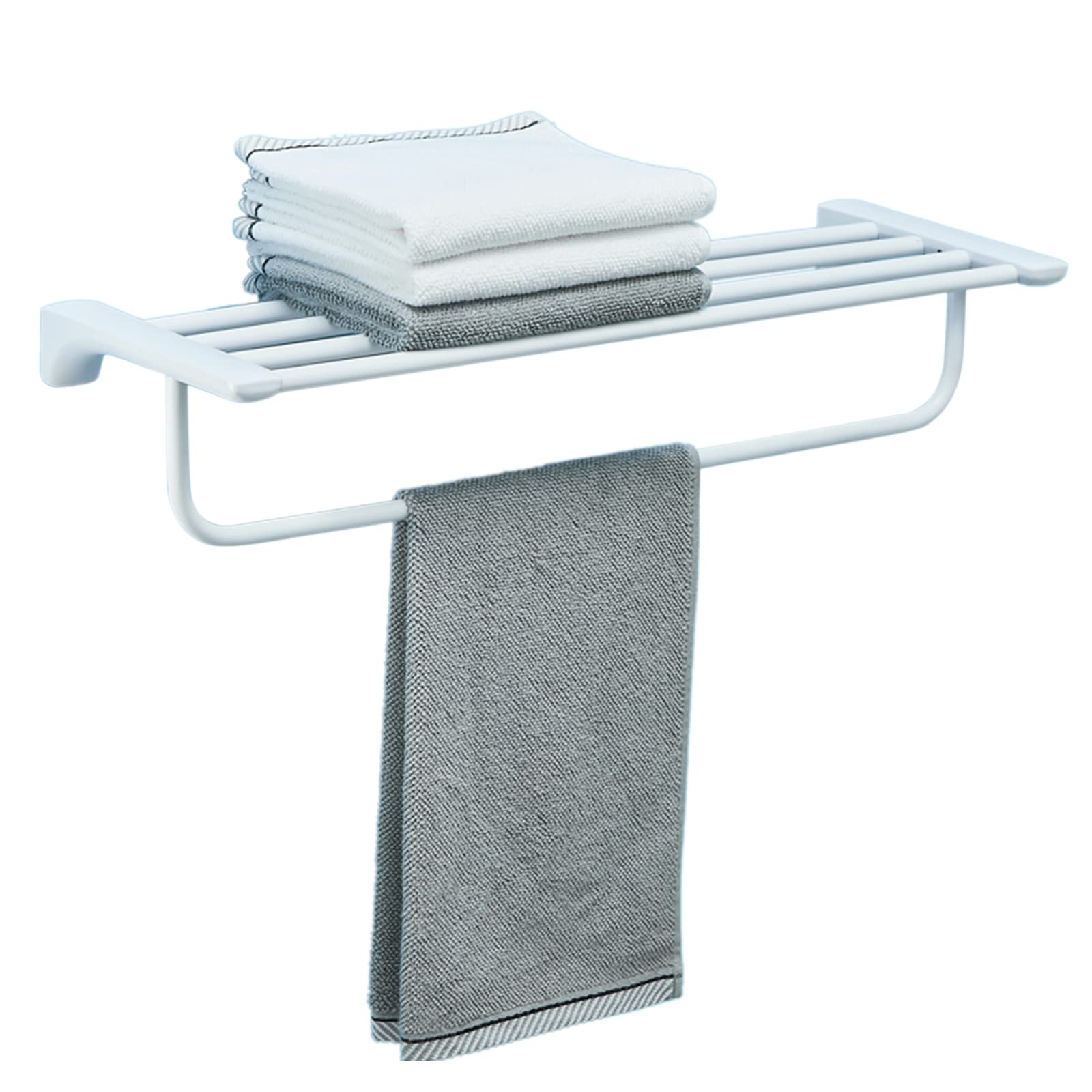 Barre porte-serviettes blanche en acier inoxydable pour décoration épurée