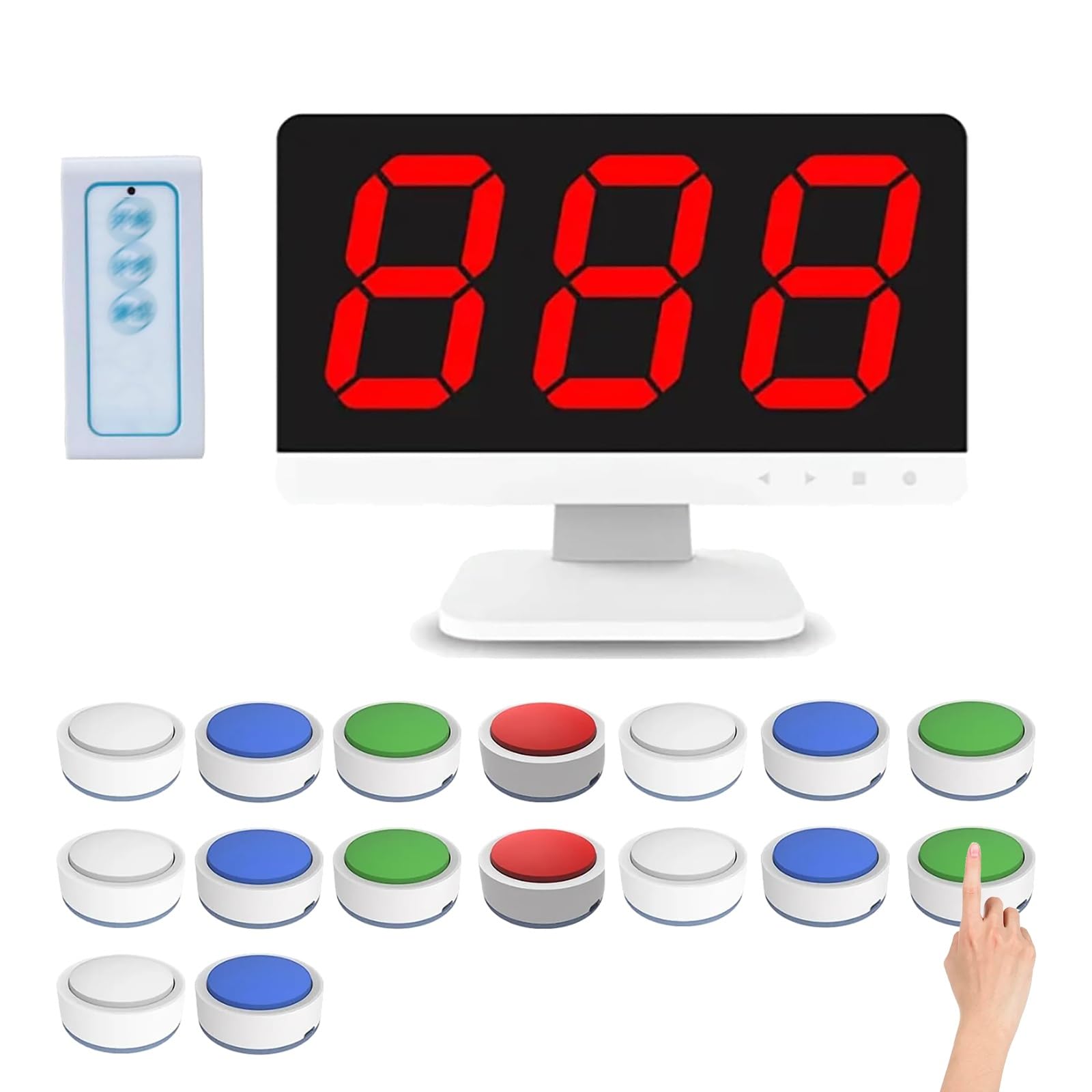 Sistema di gioco a quiz wireless con schermo LCD e set cicalino per spettacoli di gioco, concorsi scolastici e quiz per feste