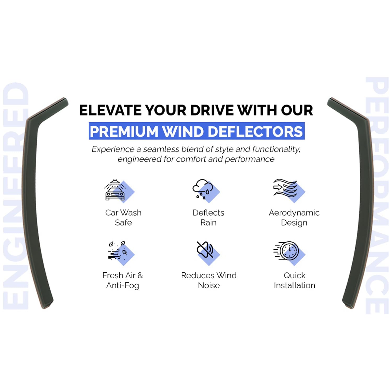 Juego de 2 deflectores de viento compatibles con modelos Volkswagen Caddy 2021, 2022, 2023, 2024, 2025 y 2026.
