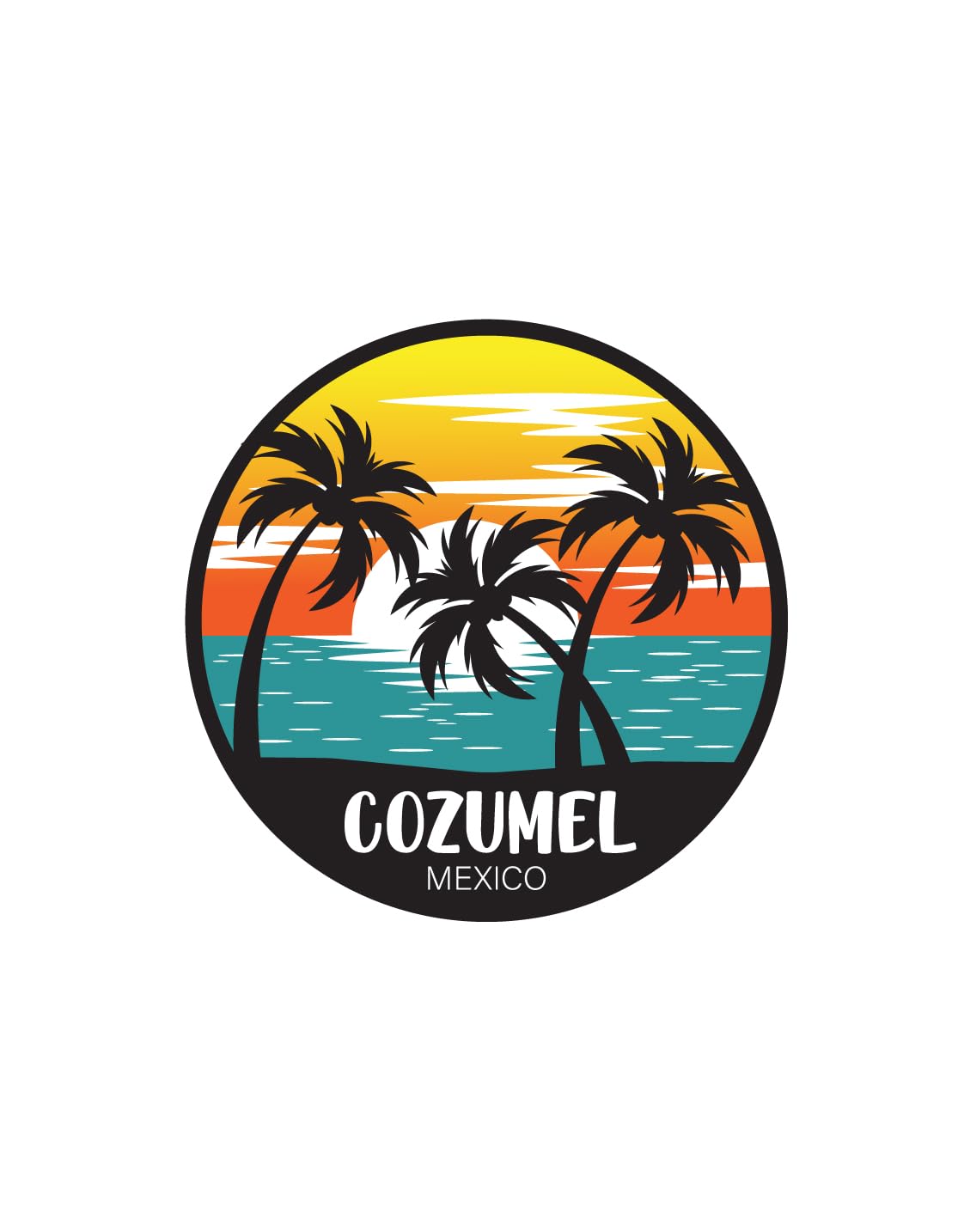 Cozumel Mexico Sticker Decal 3" Round Indoor Outdoor Durable Vinyl Stickers Decals, S741