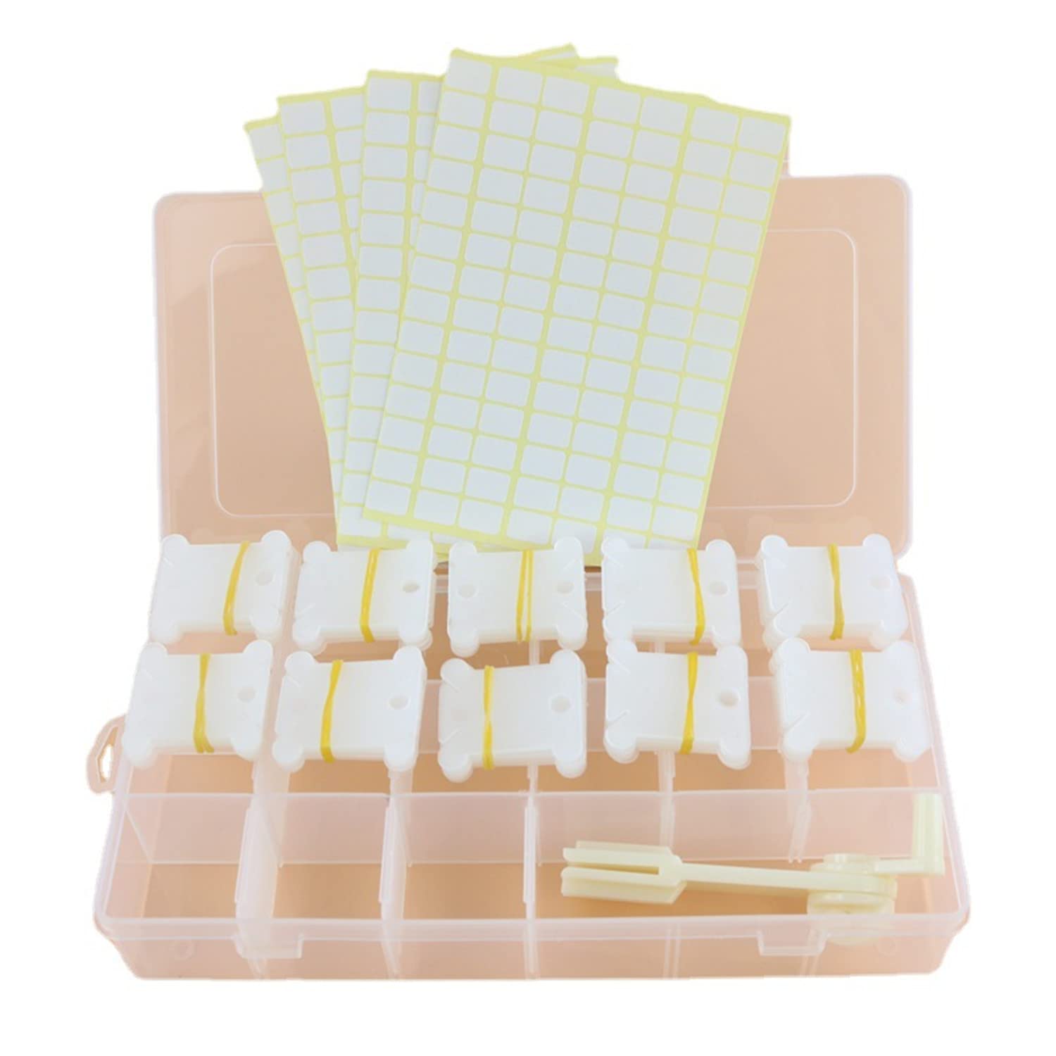 Amazon | 刺繍糸 収納ボックス 大容量 刺?糸収納 仕切り付き