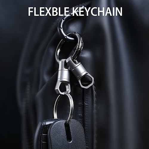 Miniatura 4 de Autuveen Titanium Swivel Key Ring,Heavy Duty Swivel Keyrings for Keys,2PCS Swivel Clasps Connectors Keychain Accessories for DIY Crafts Jewelry