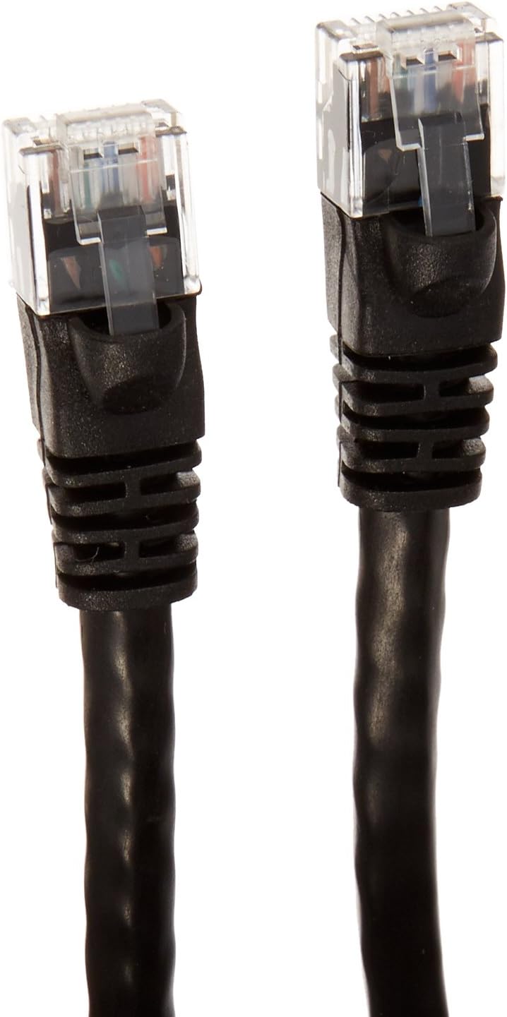 Monoprice 102288 Cat6 Ethernet Patch Cable - Network Internet Cord - RJ45, Stranded, 550Mhz, UTP, Pure Bare Copper Wire, 24AWG, 1ft, Black : Electronics