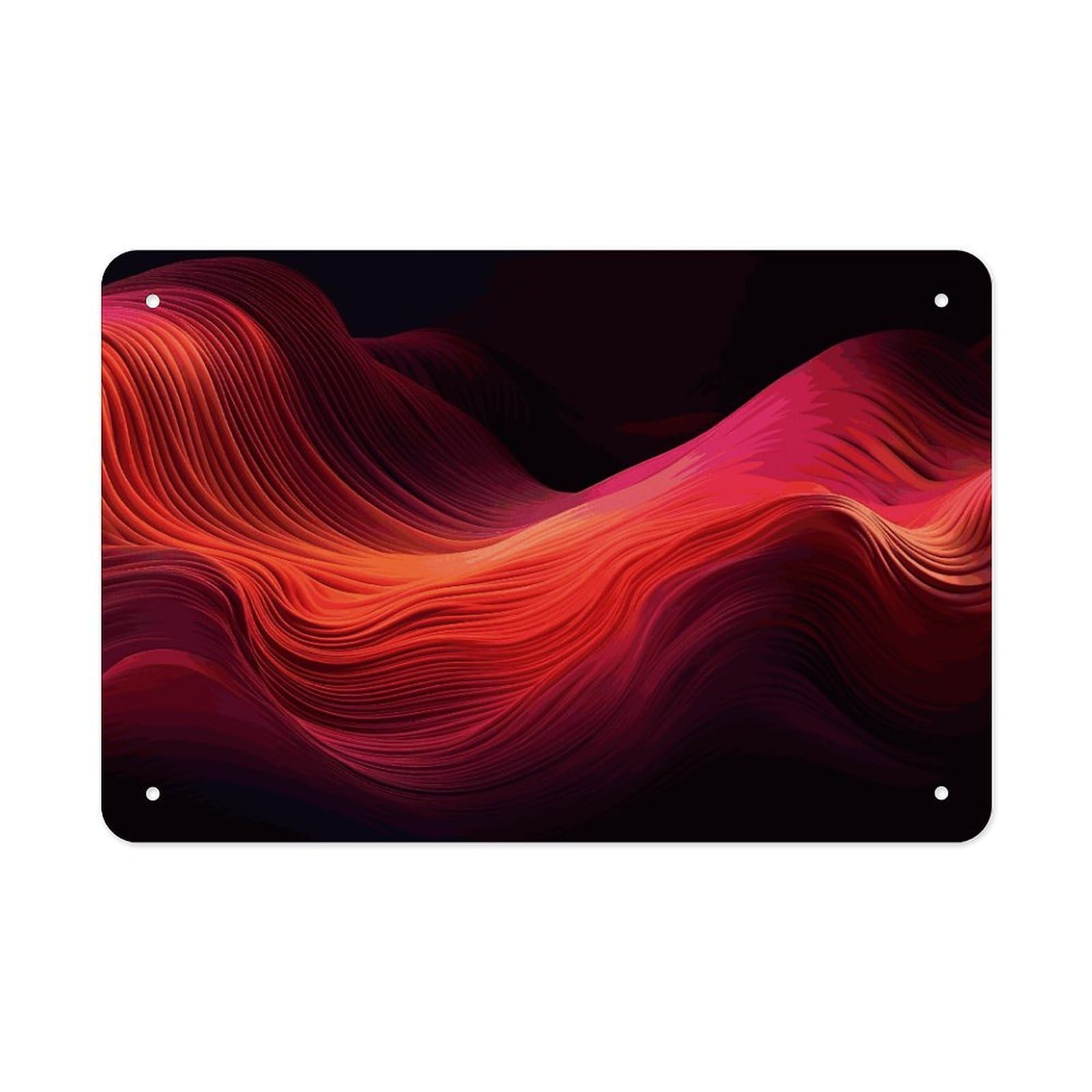 Fekiloot Style Gradient Red Metal Signs Wall Art Tin Sign
