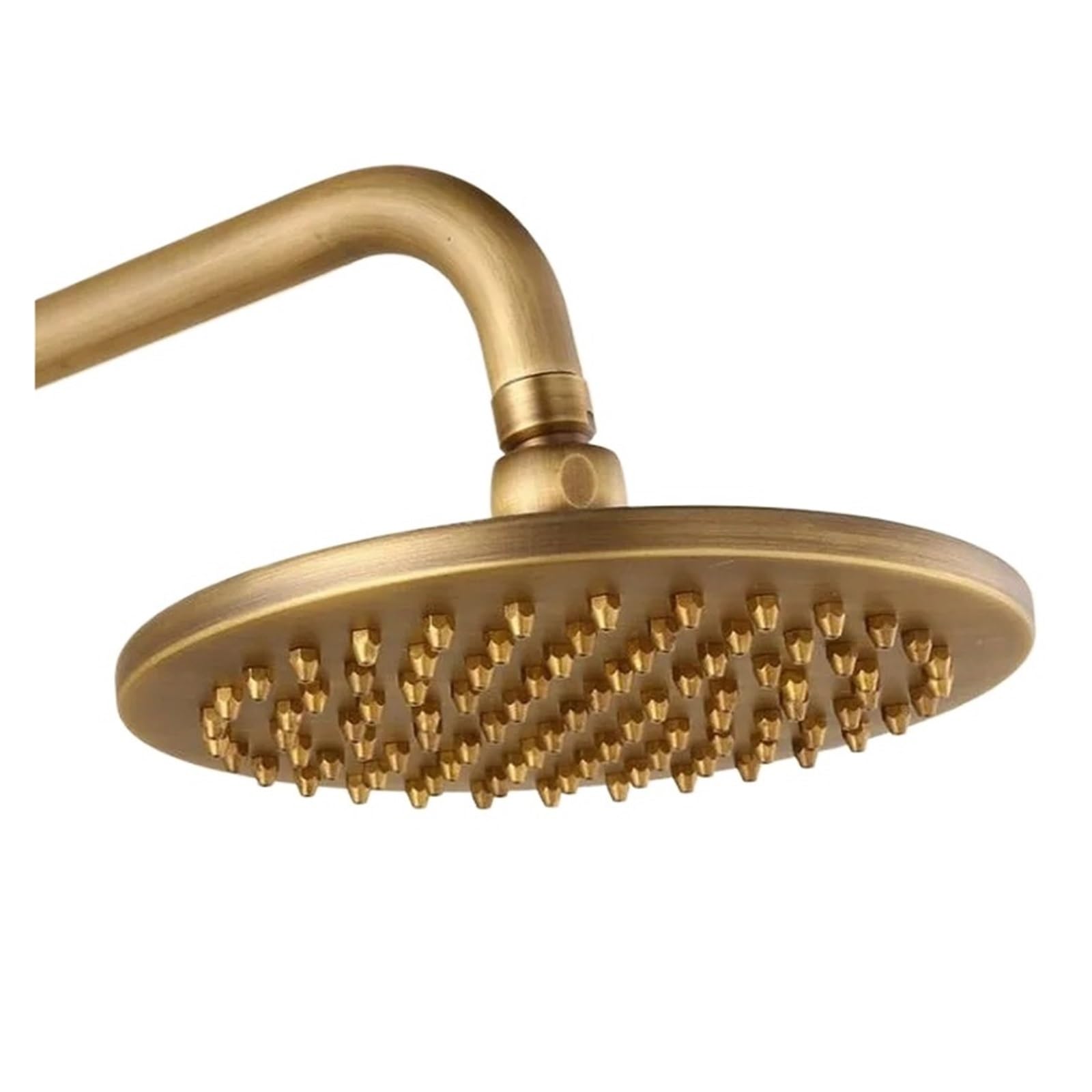 Pomme de douche ronde laiton antique jet haute pression 20 cm ciel de pluie rétro chic