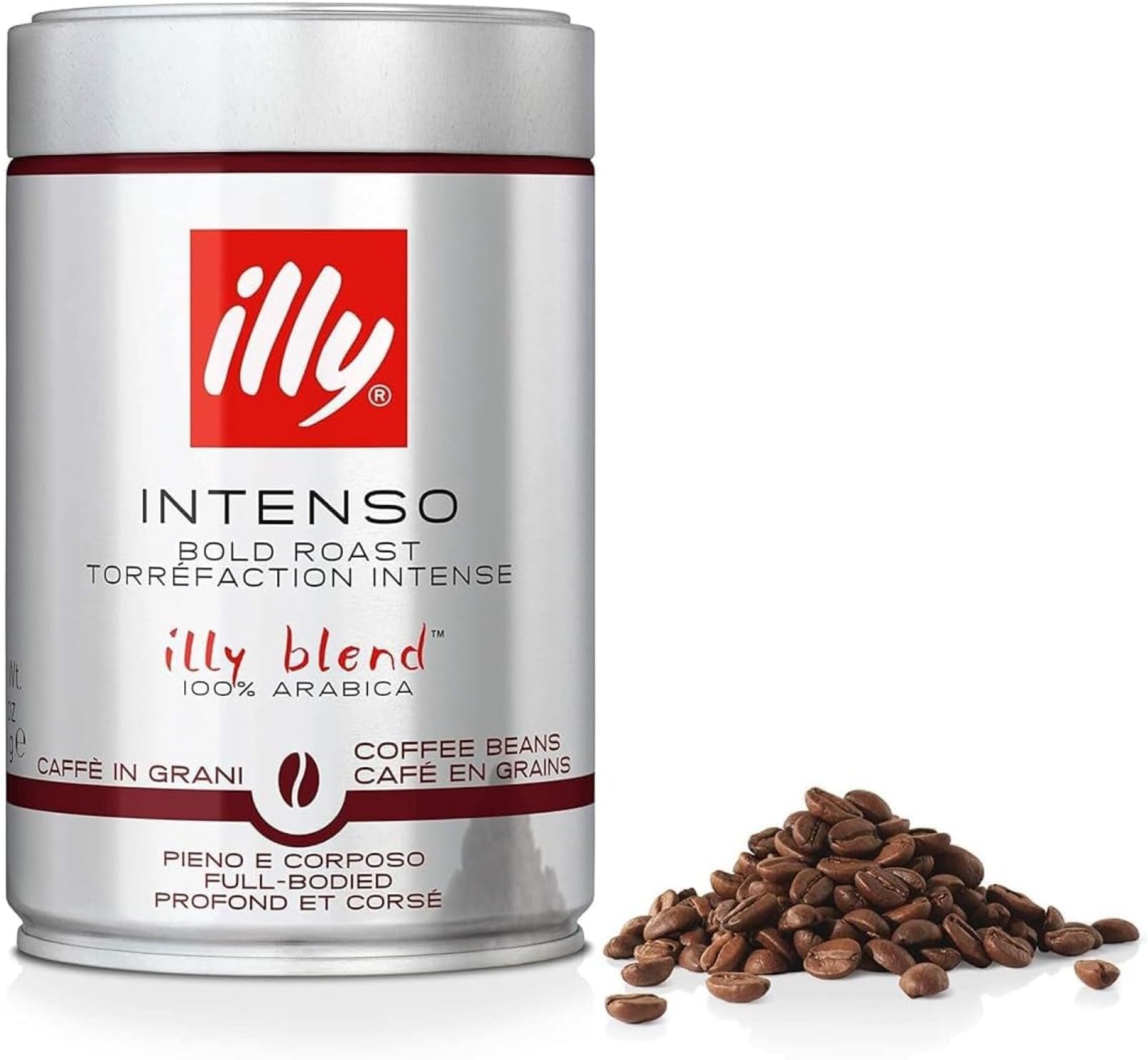 Illy Café en Grains Intenso 1,5 kg | 100% arabska z nutami kakao i suszonych owoców, pełny smak, łącznie 1,5 kg