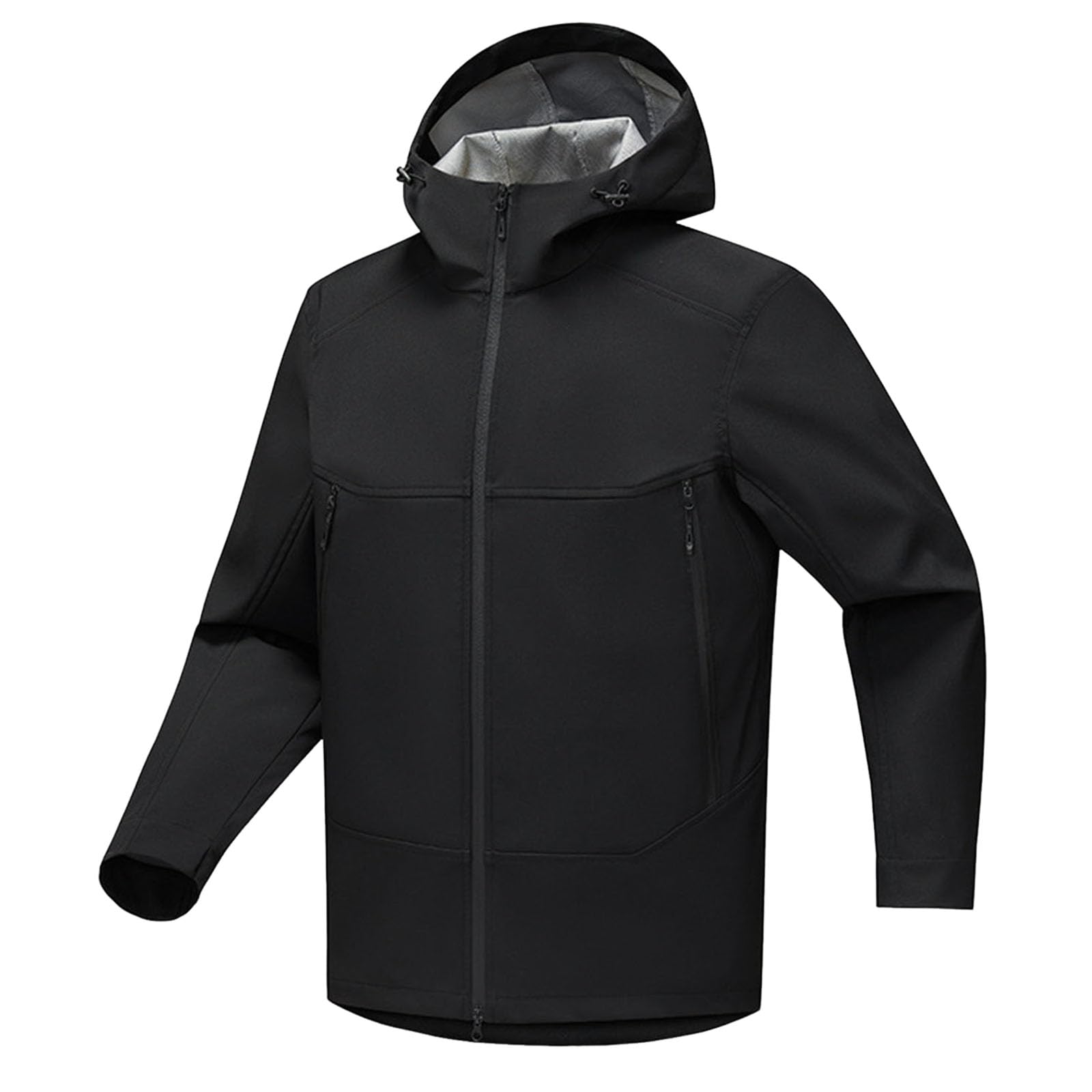 Veste Softshell Imperméable pour Extérieur, Doublure Polaire Chaude, Capuche et Poches Multifonctions, Couleur Unie, Idéale pour les Activités Outdoor et le Quotidien