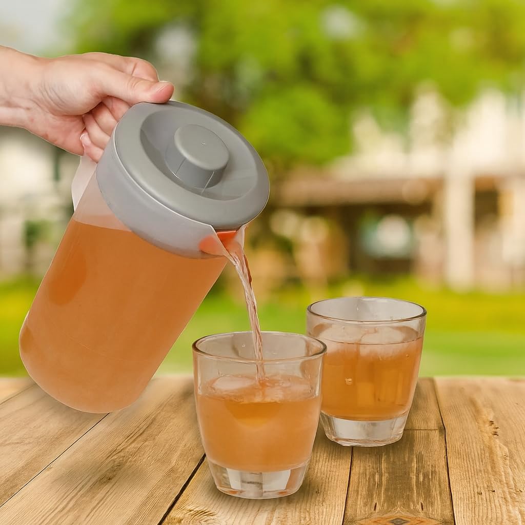 Water Pitcher with Lid 1 Gallon Pitcher, Freezer/Dishwasher Safe, BPA Free & Phthalate Free - Gray - Image 6