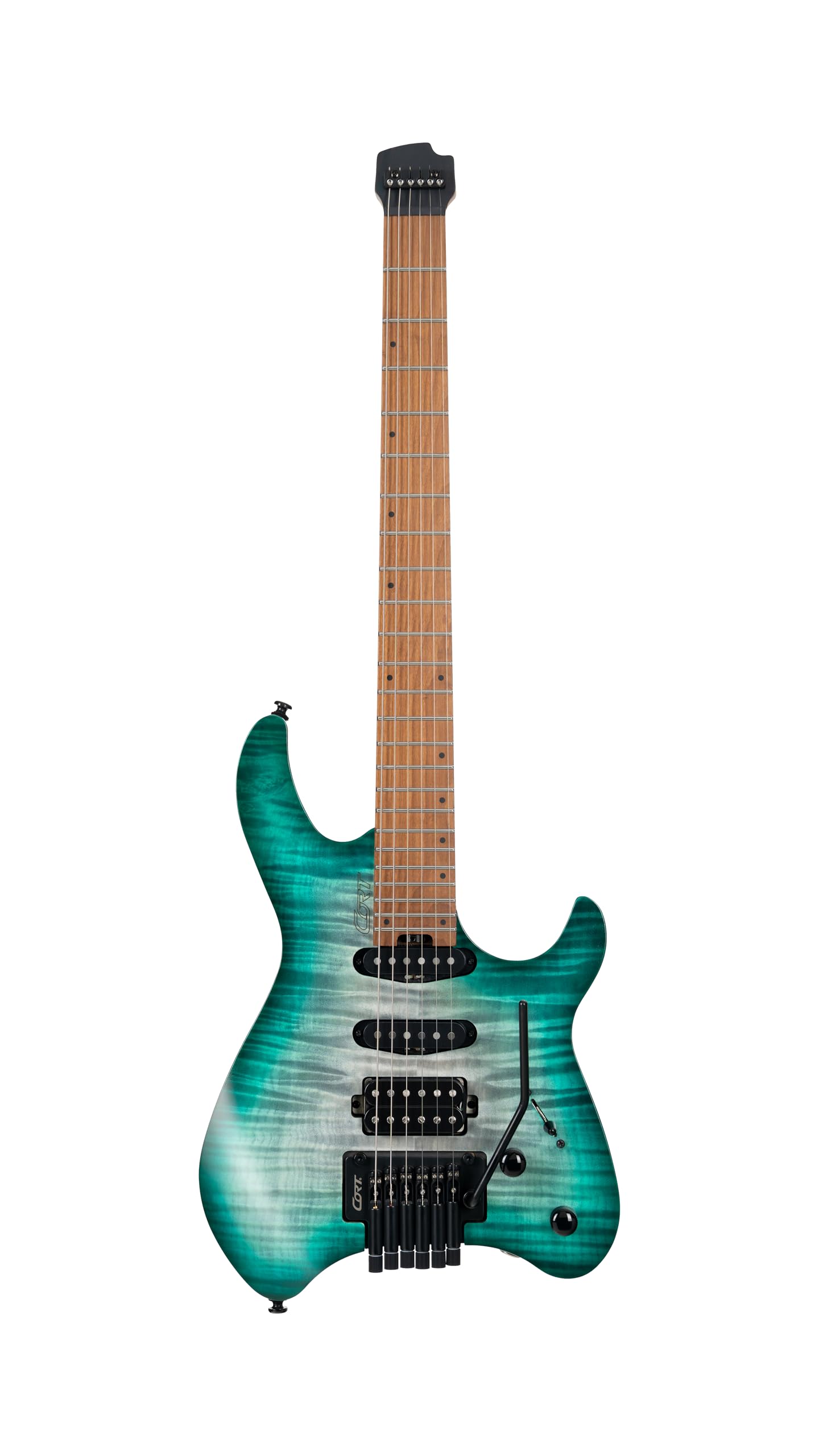 Cort Space 6GTR - Guitarra eléctrica con bolsa de concierto, color laguna semibrillante