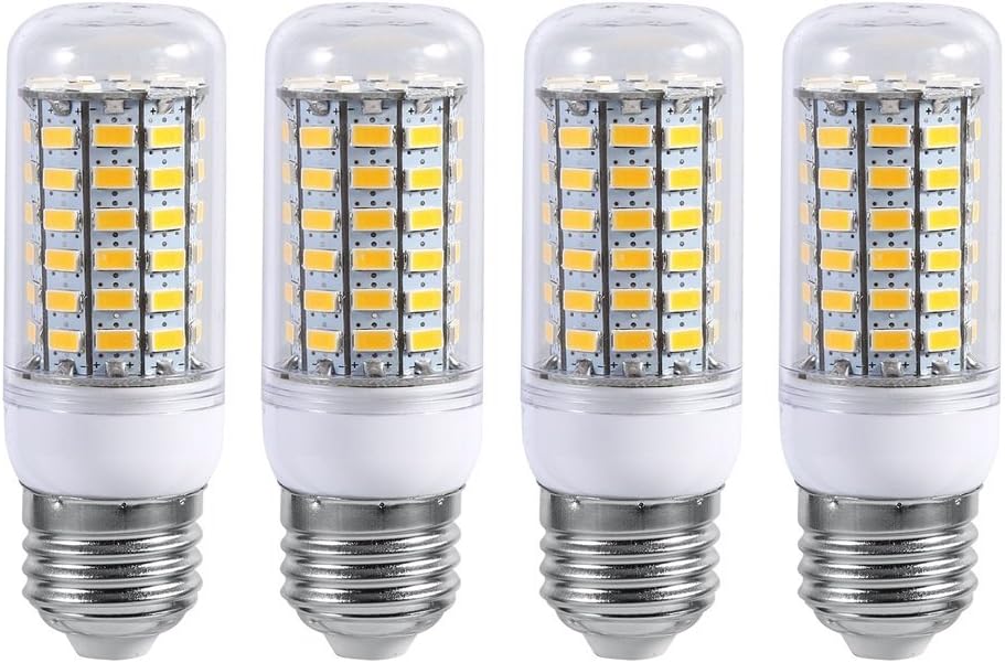 Yosoo 4Pcs E27 220V LED Light, 10W Ceiling Pendant Lamp Light Bulb Replacement, for Home, Kitchen, Bedroom, Bathroom (Warm White 2800-3500K)