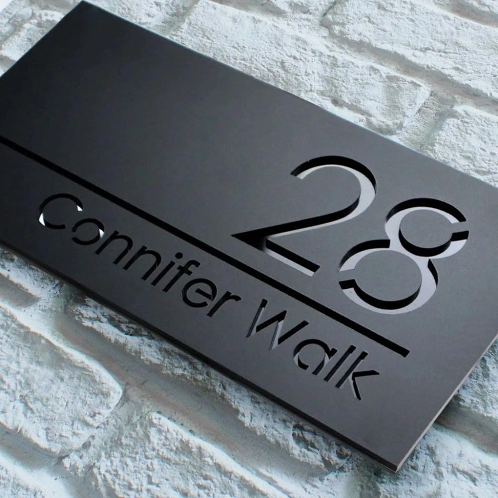 Letrero acrílico cortado con láser números de casa placa personalizada 8
