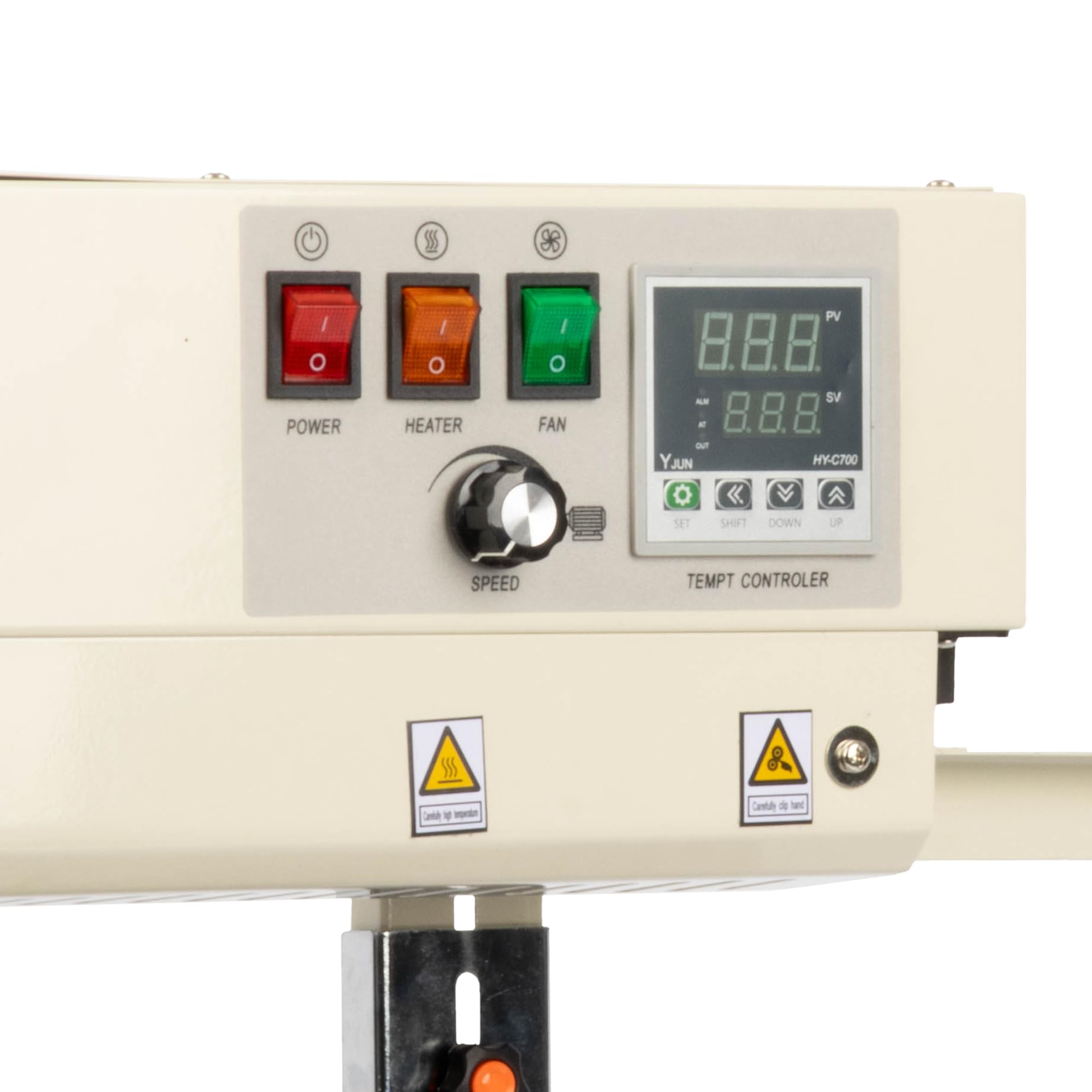U.S. Solid Máquina selladora automática vertical y horizontal de banda continua, control digital de temperatura para bolsas de PVC de 0,02 a 0,8 mm, 220 V con codificación de sellos y contador