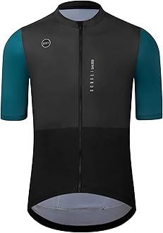 GCRFL Cycling Jersey Set Shorts Sleeves Bike Jersey Mens Bib Shorts High Density Pad, Lightweight PRO Race Fit Zipper Pocket