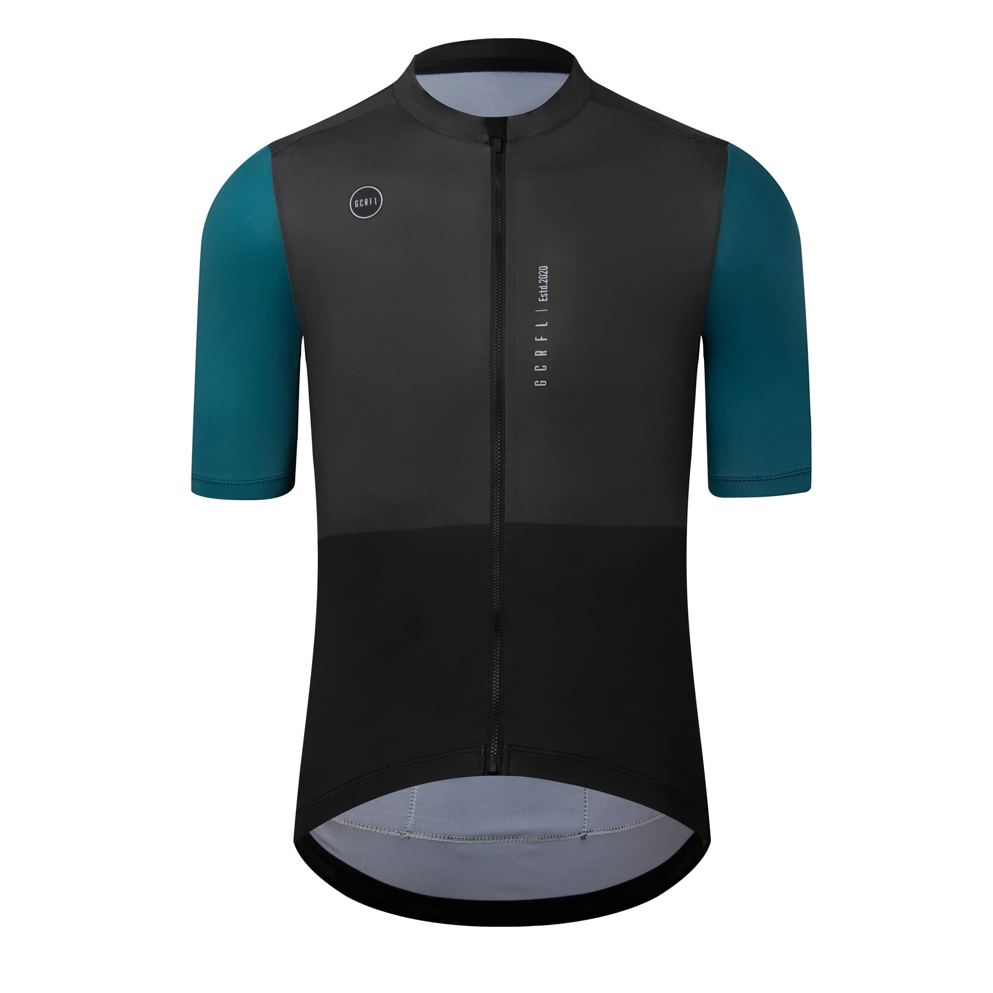 GCRFL Cycling Jersey Set Shorts Sleeves Bike Jersey Mens Bib Shorts High Density Pad, Lightweight PRO Race Fit Zipper Pocket