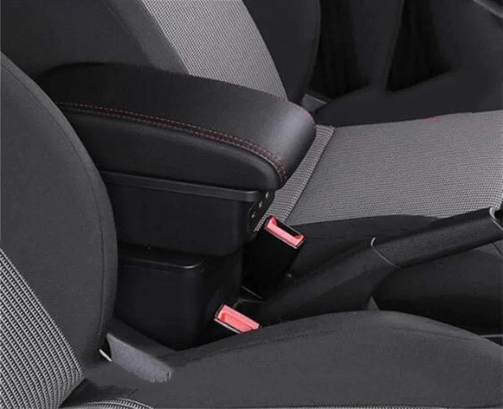 NMJLQW Storage Rack Car Interior Accessories Center Console Multifunctional Storage Box Armrest Box For 206 Plus(B red line 3USB)