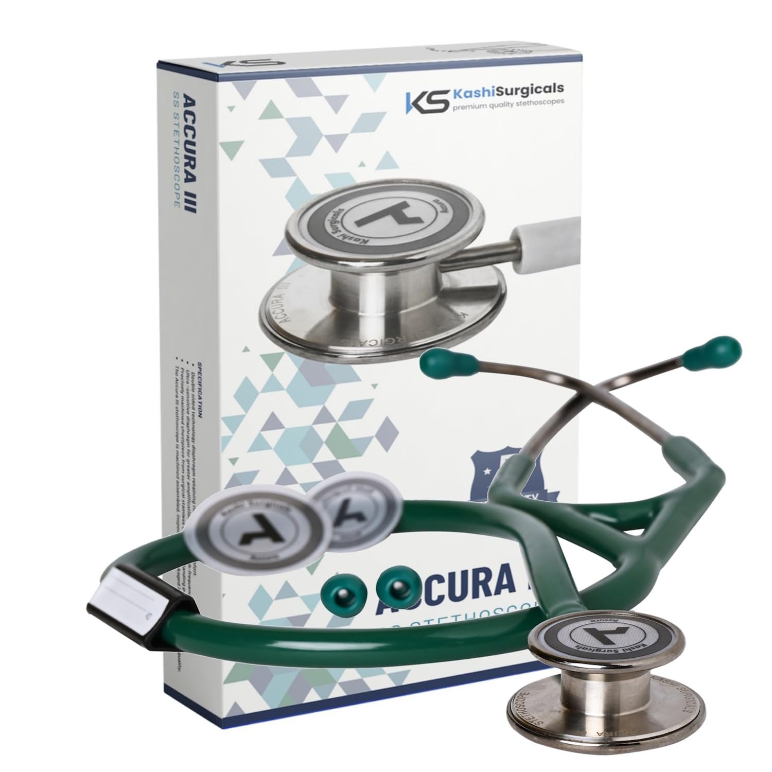 KS Accura III - SS Stethoscope for doctors, High Sensitivity, Imported Double Sided Diaphragm with 5 Year Warranty (Green) (B0CG9R2V55) Amazon Price History, Amazon Price Tracker