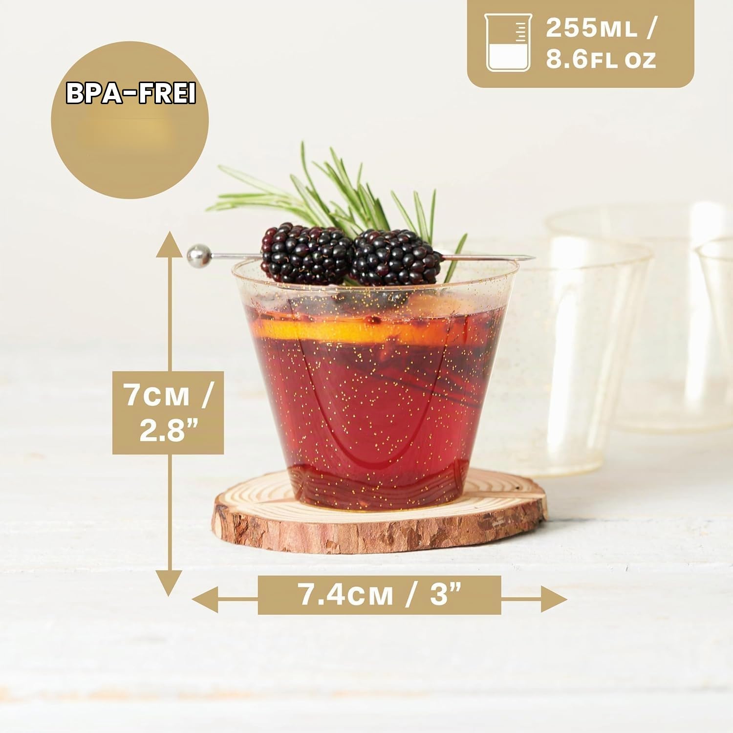 MATANA 360-teiliges Premium Geschirrset – Wiederverwendbar & Elegant für 60 Gäste – Teller mit Goldrand, Becher & 180-teiliges Besteck – Ideal für Hochzeiten, Partys & Feiern