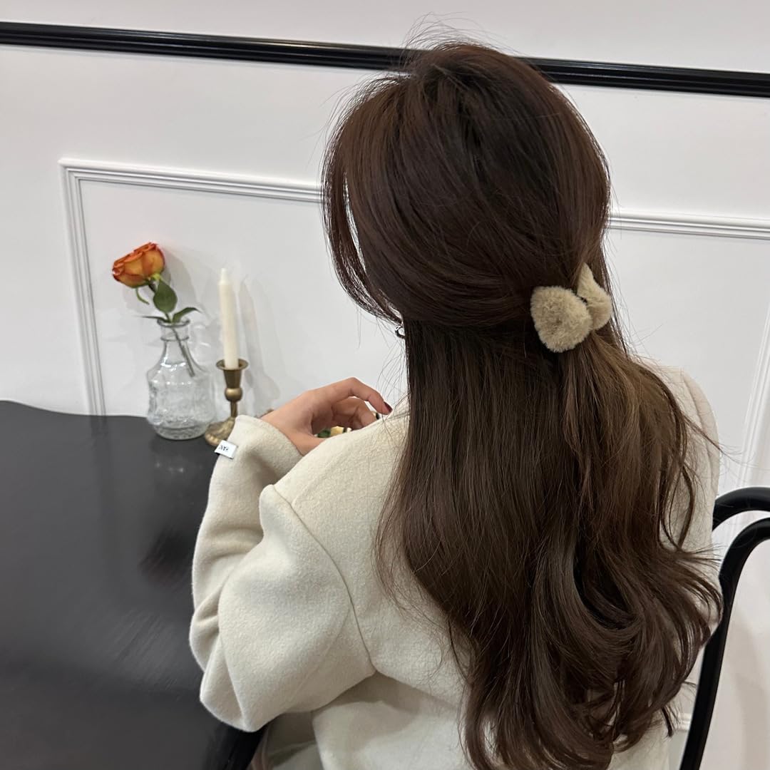 4 PCS Plush Cat Ears Hair Claw Clips Fuzzy Triangle Hair Clips Barrettes Forehead Hair Bangs Clip Headwear Halloween Cosplay Costume Hair Accessories for Women - Image 4