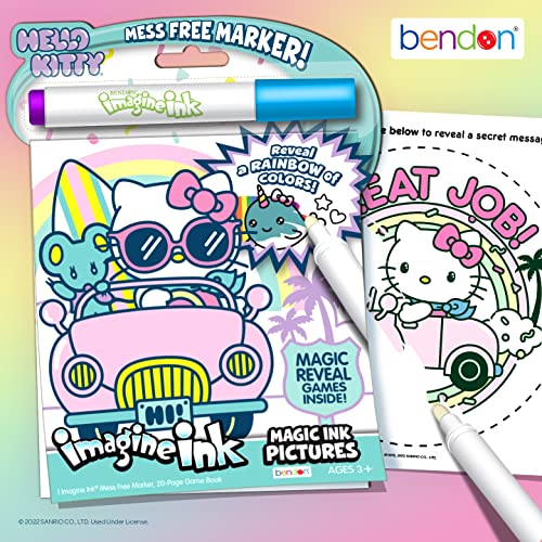 Image of Bendon Hello Kitty 20-Page Imagine Ink with Mess Free Marker 49146