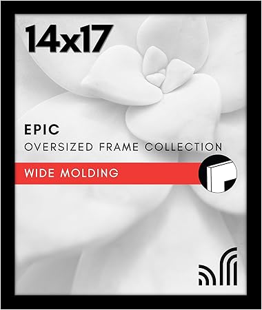 Americanflat 14x17 Picture Frame with Polished Plexiglass - Black Picture Frame - Wide Photo Frames Made of Engineered Wood for Vertical or Horizontal Wall Display - Epic Collection - Black