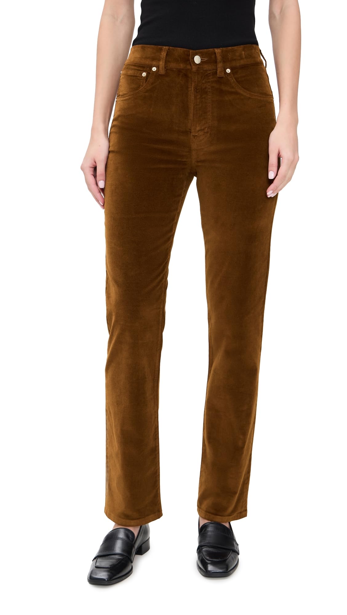 Madewell Womens The Longline Straight Pants in Velvet