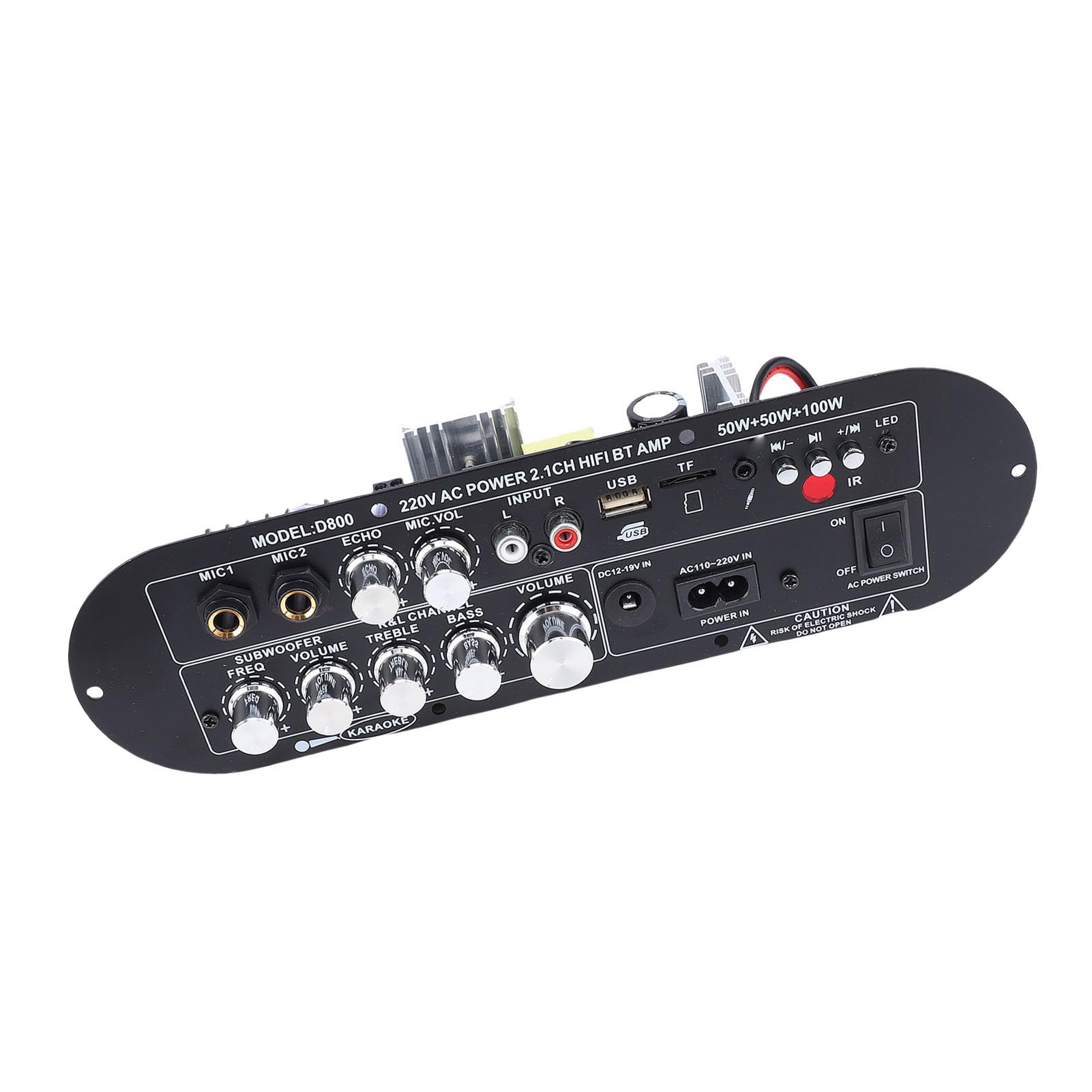 SEAFRONT 2.1 Płyta Wzmacniacza Kanałowego 50W+50W+100W moduł Audio HiFi z | Bluetooth 5.0 Wejście, Obudowa z Aluminium, Wsparcie dla Głośników 4-8Ω, Ochrona Przed Przepięciem