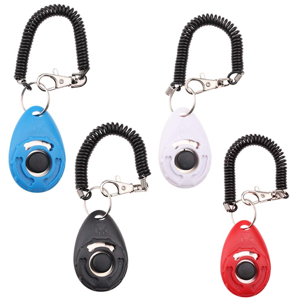 iufvbgxdh 4 Pcs Dog Clicker Pet Training Clickers Training Tools with Wrist Strap for Dogs Cats Birds Horses