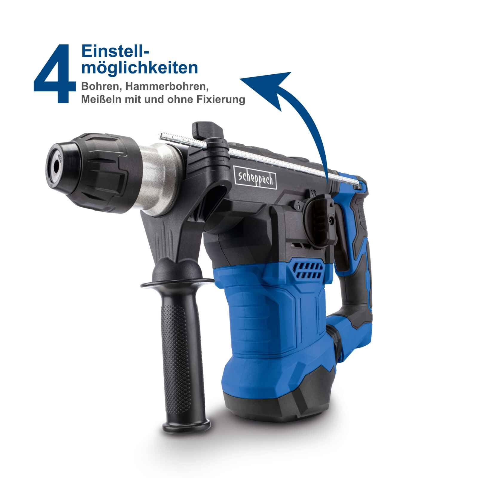 Martello Demolitore SDS Plus 1500W - 4 Funzioni, 4400 BPM, Con 4 Punte E Scalpelli, Per Calcestruzzo E Muratura - Foto 6