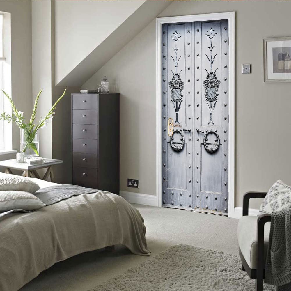 Autocollant Porte Trompe-l'œil 50x125cm - Arche Fleur 3D - Sticker Décoratif Pour Porte, Cuisine, Salle De Bain
