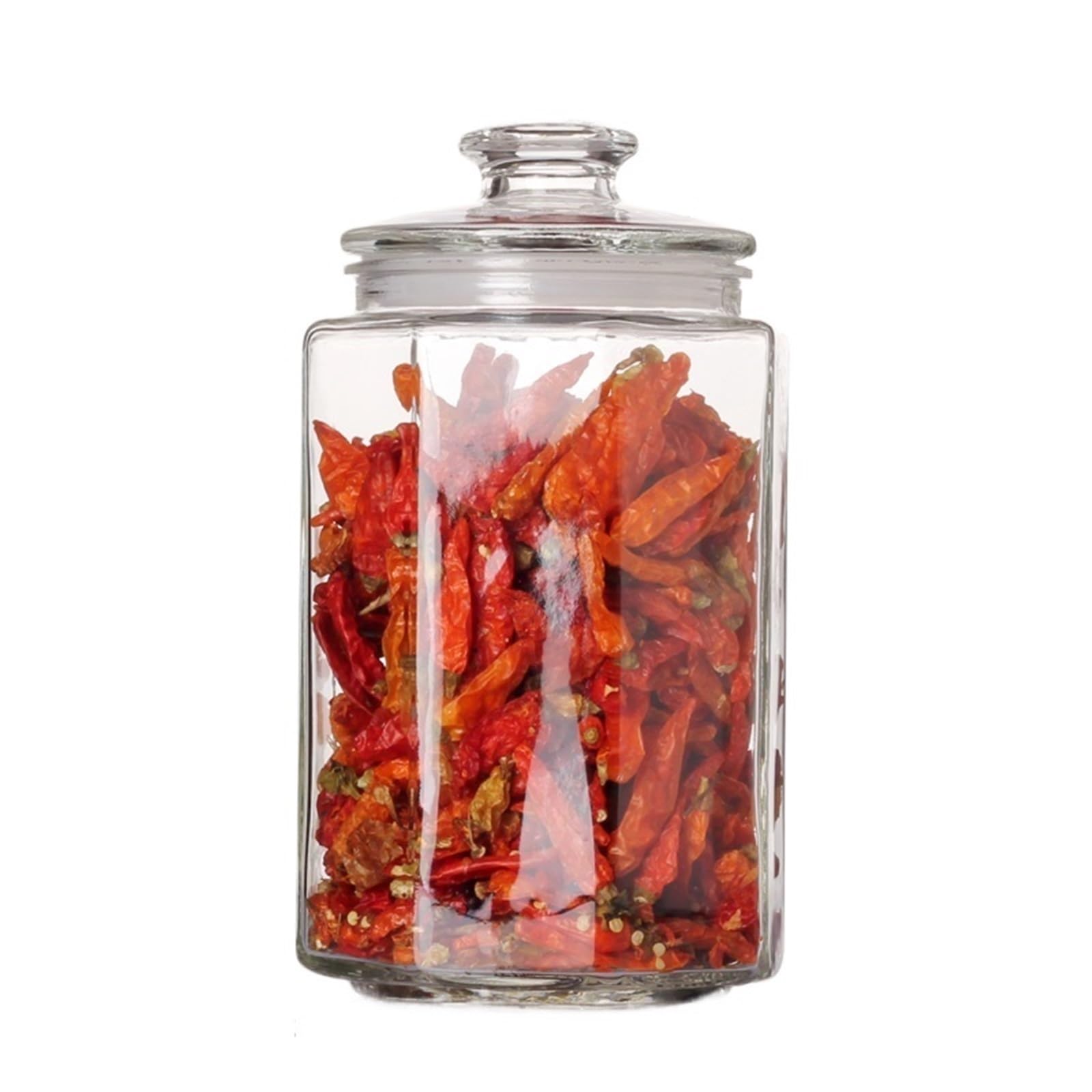 FCfpxwtz Kitchen Storage Jar, Octagonal Clear Glass Sealed Jar Storage for Tea Dried Fruit Nuts 1500ml 2000ml 3000ml(2000ml)