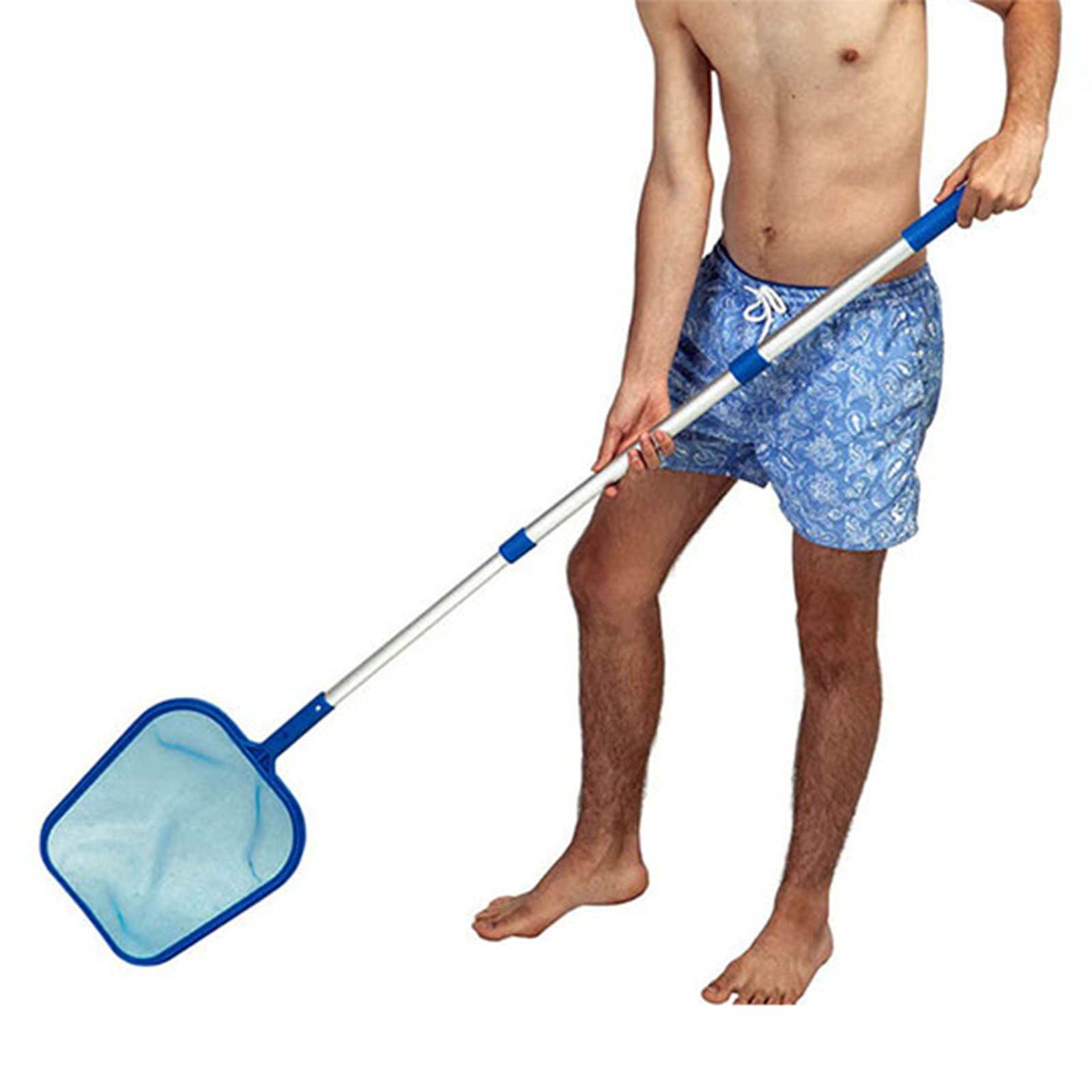 Kit per Piscina Asta per Retino, Retina Raccogli Foglie Pool Mesh Net Net Cleaning Tool, con Asta Lunga 122cm Asta Telescopica