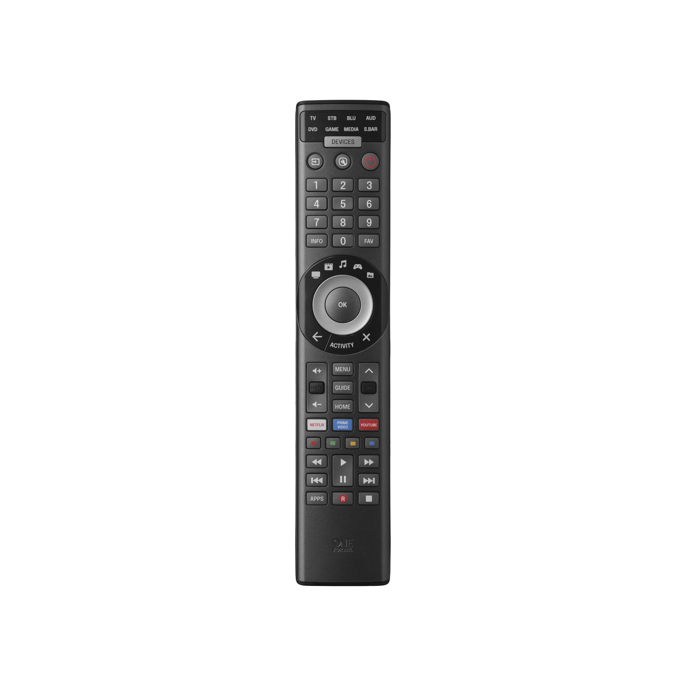 One For All Smart Control Pro 8 Universalfernbedienung – Kompatibel mit TV, Set-Top-Box, Blu-ray, Audio- und Streaming-Geräten (Modell URC7981)