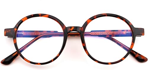 Gafas redondas de bloqueo de luz azul para hombres y mujeres, marco de gafas ópticas, lentes transparentes sin presripción