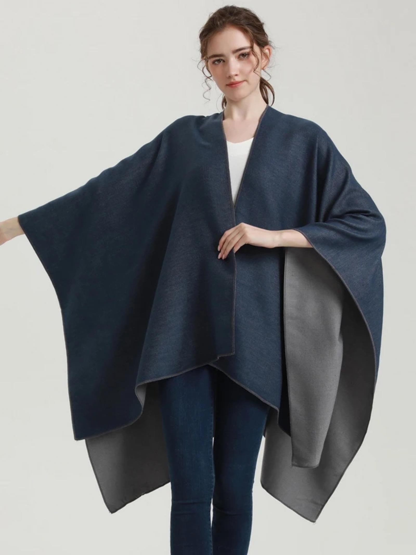 Sciarpa Scialle Invernale Sciarpe Sciarpa da Donna Invernale Basica Tinta Unita Poncho Donna Capa para Mujer Spessa Coperta Avvolgente Scialli
