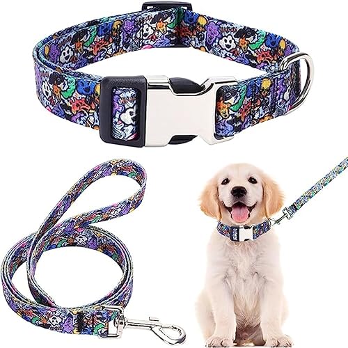 Miniatura 10 de Weimostar Collar suave para perro con bonito patrón floral y hebilla ajustable, collares duraderos para cachorros pequeños y medianos, para mascotas