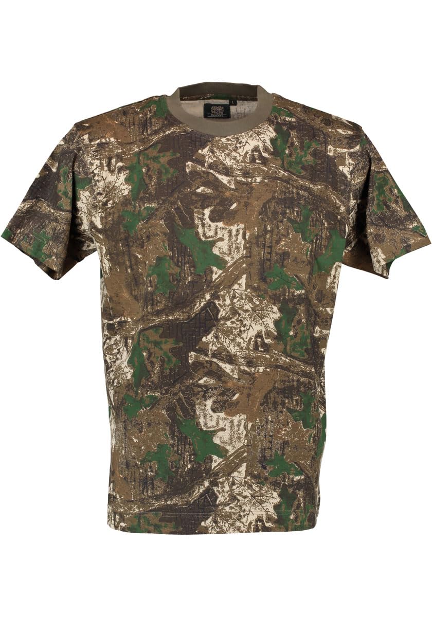 OS Trachten Camiseta en pack doble (2 unidades) de camuflaje / verde oliva sin diseño de camuflaje y color verde oliva
