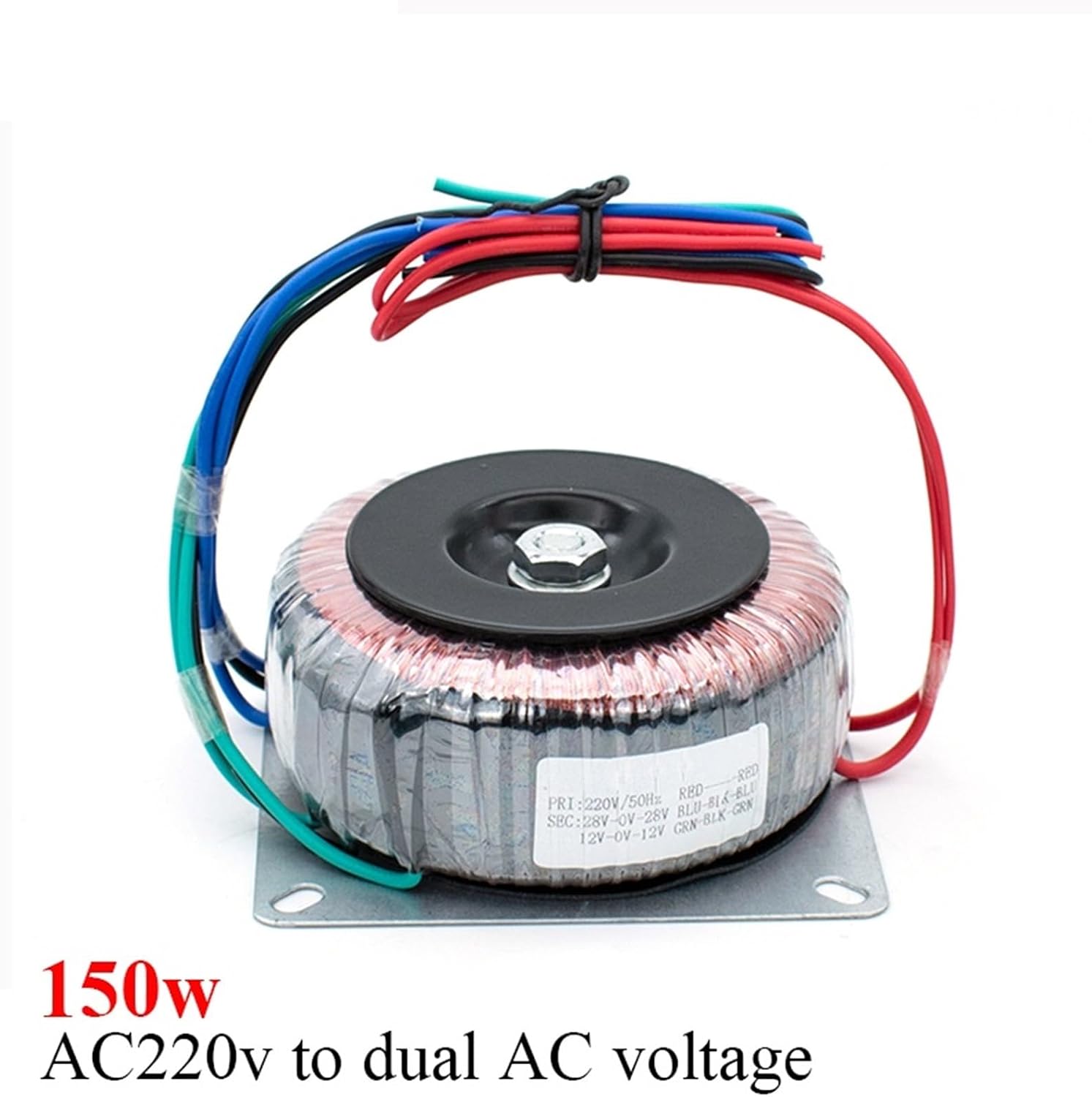 1PCS BAHOD 150w AC220v to Dual AC Voltage Toroidal Power Transformer for HiFi Amplifier Audio(Daul 20v daul 12v)