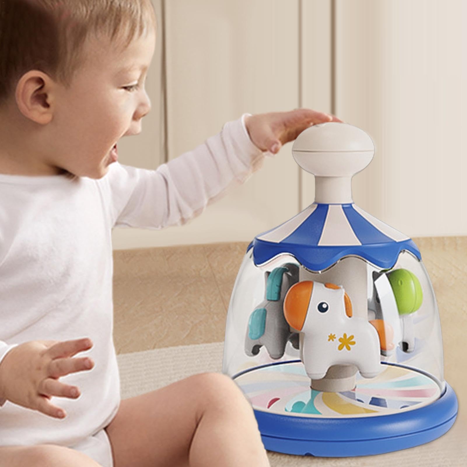 Jouet Sensoriel Carrousel Rotatif Pour Bébé - 5.98x5.24x5.24 Pouces - En ABS - Développe La Motricité Et La Coordination - 0-3 Ans