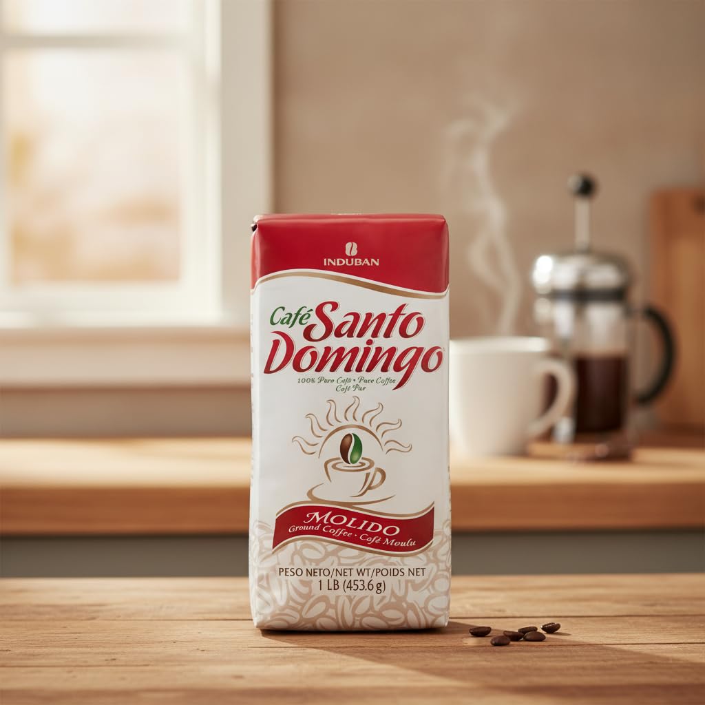 Café Molido 453.6g (1 LB) - Pack de 16 uds - Café Arábica 100% Puro de República Dominicana con Notas de Avellana, Caramelo y Vainilla - Ideal para Cafetera de Goteo, Moka y Prensa Francesa - nexu