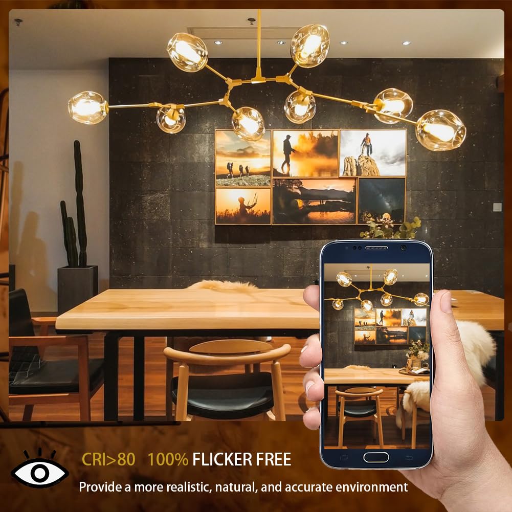 Woowtt 6W Vintage E27 Edison LED Bulb - Dimmable Filament, 600LM 2700K Warm White Decorative Light, Pack of 2 - Image 3