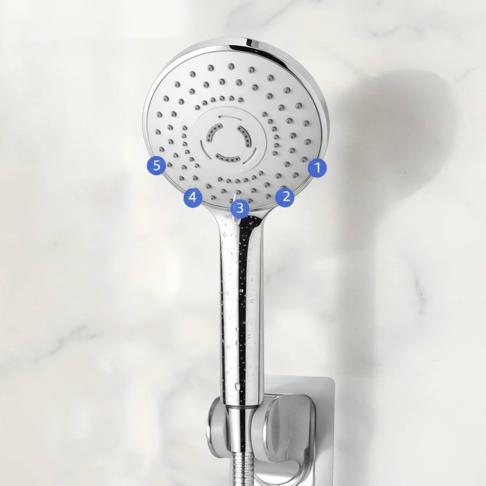 Duschkopf Set mit Verlängerungsarm Hochdruck Regendusche Set ultradünnes Design Überkopfbrause Komplettset für Badezimmer