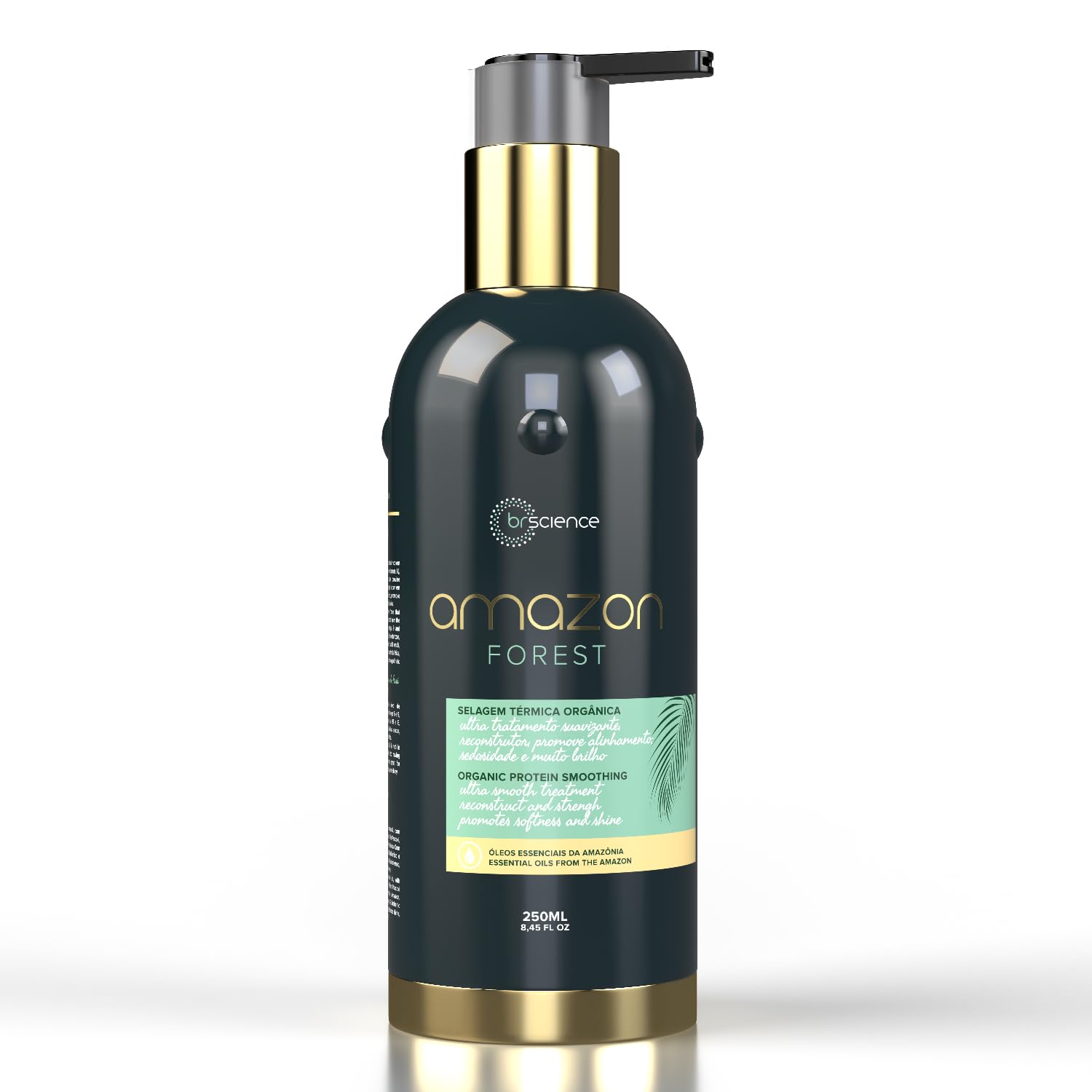 BRSCIENCE Amazon Forest Keratin Treatment 250ml – Formaldehyde-Free Brazilian Hair Straightening with Buriti, Brazil Nut & Pracaxi Oils – Keratina Alisadora Profesional Sin Formol | Brillo y Suavidad