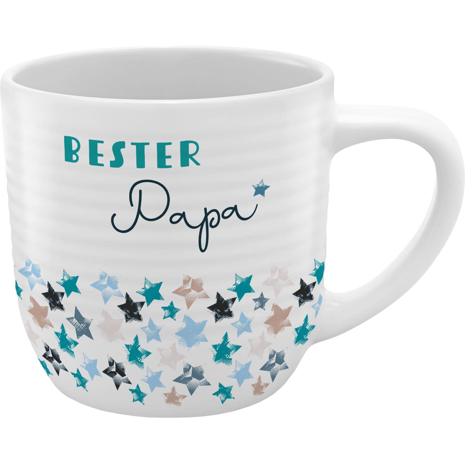 GRUSS & CO Mug with Grooves Bester Papa | Stoneware, 40 cl, Multi-Coloured | Father's Day | 48438