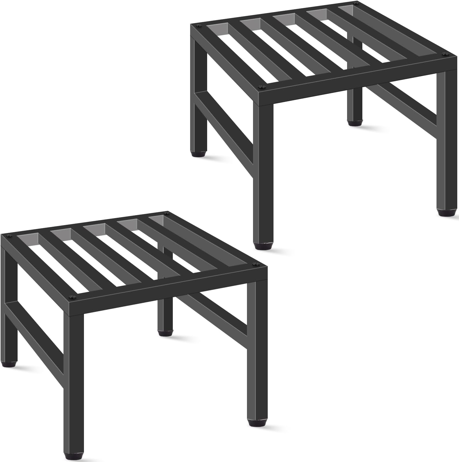 Plant Stand Indoor Outdoor, Heavy Duty Wrought Iron Pedestal Stands 2 Pack