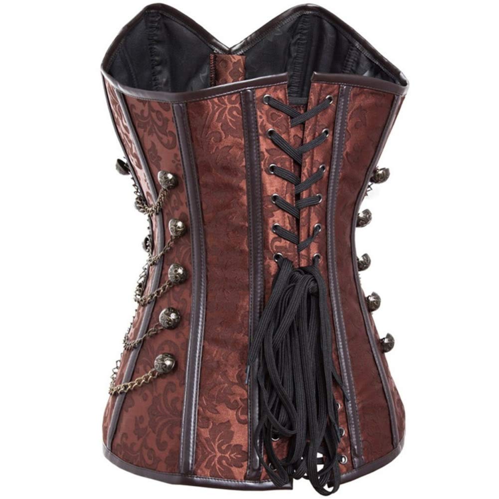 e-girl Corset Femme Gothique Acier Brocart Laçage,EU 34-52