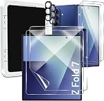 Screen Protector for Samsung Galaxy Z Fold 7, 2 Inner Flexible TPU Film+2 Front Tempered Glass Screen Protector+2 Camera Protector with Alignment Tool, HD Clear, Anti Scratch, Case Friendly