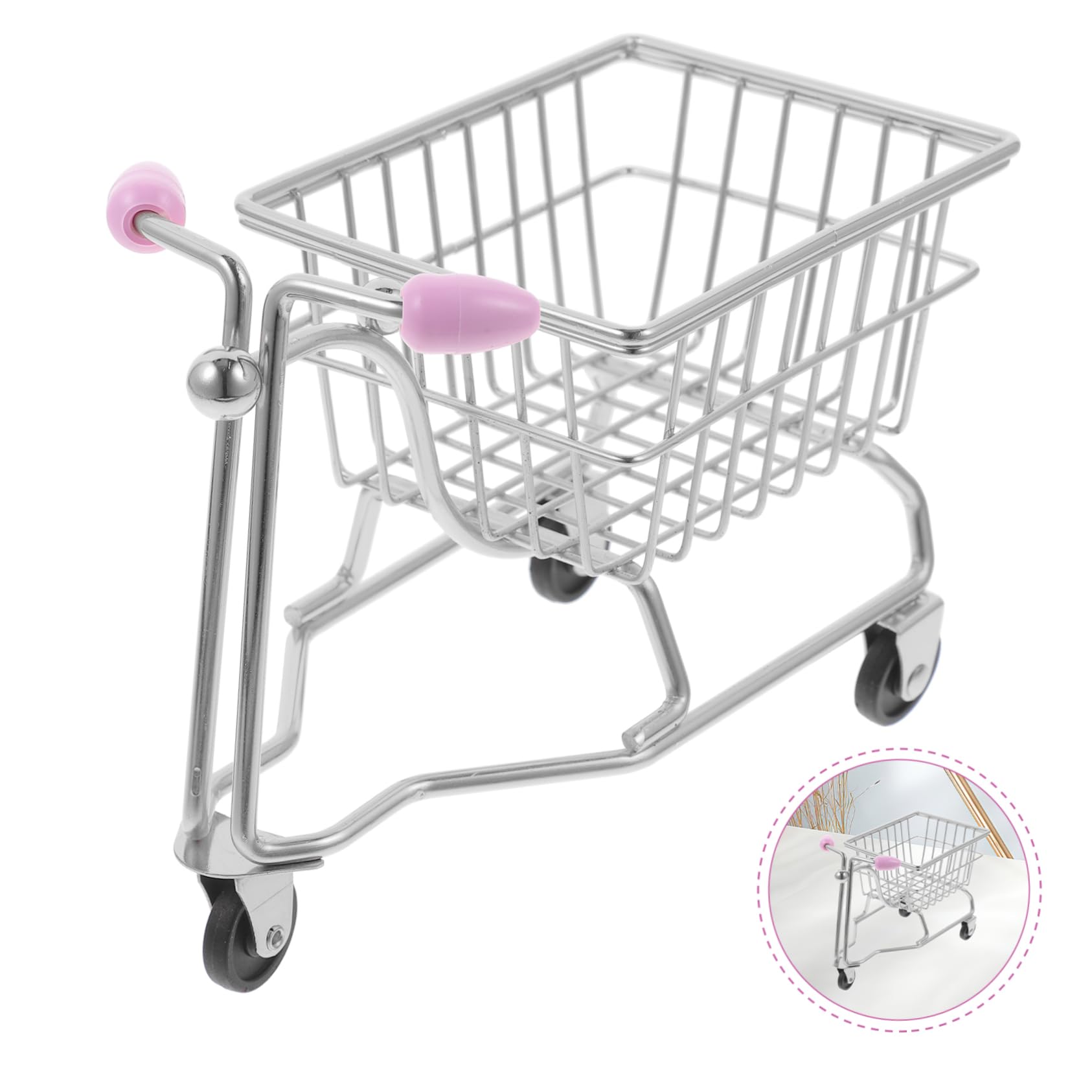 BUGUUYO Miniature Novelty Toys Beauty Egg Holder Shopping Cart for Makeup Sponge Storage Desk Organizer Random Color